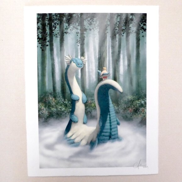 “TWINS” FANTASY DRAGON MONSTER 11” X 14” SIGNED ART PRINT BY BOBBY CHIU - Picture 1 of 8